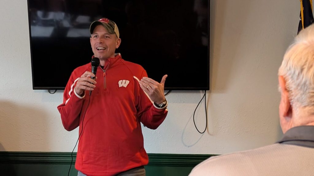 Schoemann spoke at the Dane County Republican’s monthly “Pints and Politics” meeting on Tuesday. (Photo by Baylor Spears/Wisconsin Examiner)