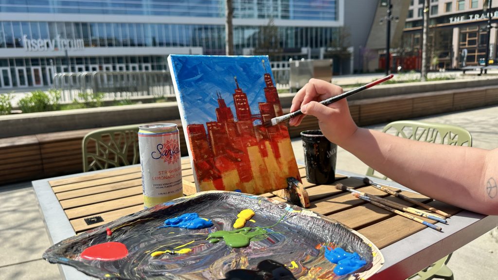 Painting on the Plaza. Photo courtesy of Bars & Recreation.