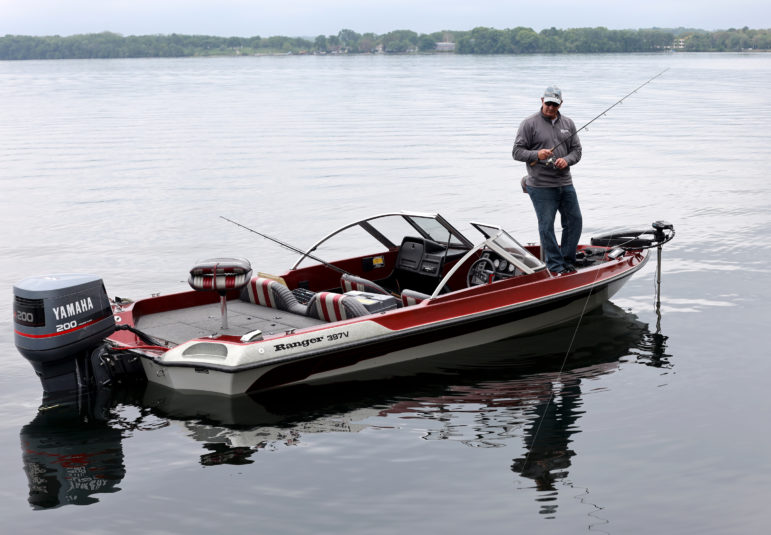 Kevin Reis fishes for walleye on Lake Monona in Madison, Wis., on May 29, 2019. A lifelong Madison resident, Reis has been fishing on lakes Mendota and Monona since he was a child. Coburn Dukehart/Wisconsin Watch