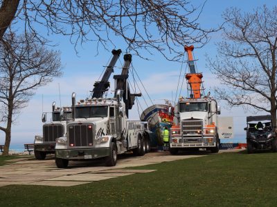 How a 50-Ton Marooned Boat Was Removed From The Lakefront