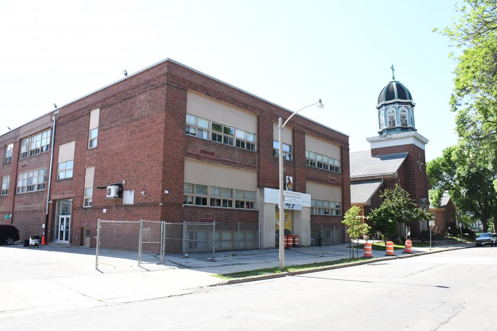 Prince of Peace school and church. Photo by Jeramey Jannene.