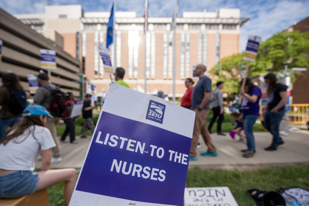 A tentative agreement has been reached between striking nurses and management at UnityPoint Health-Meriter Hospital in Madison. Angela Major/WPR