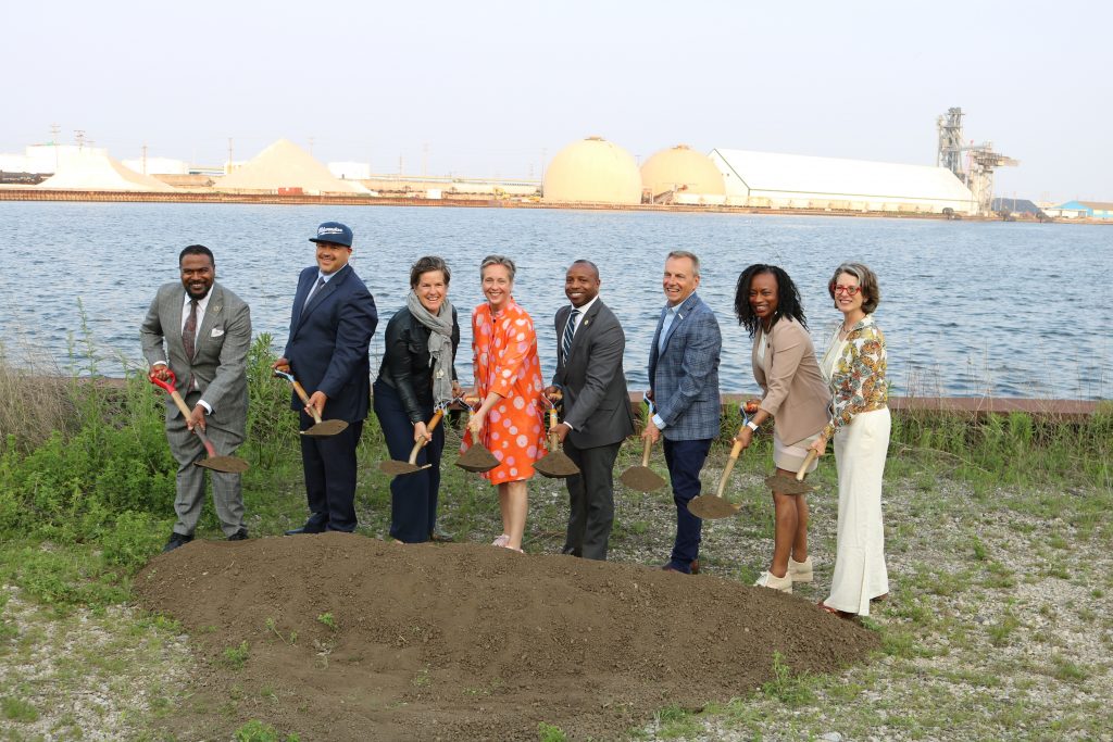 Riverwalk groundbreaking. Photo by Sophie Bolich.