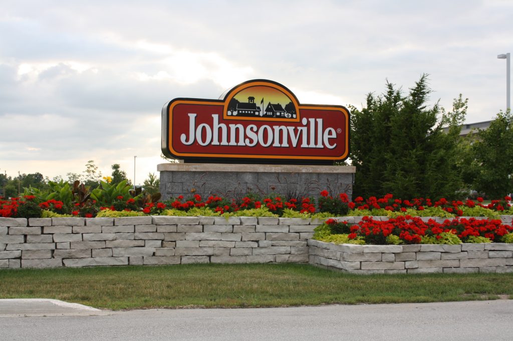 A sign for the Johnsonville company is seen in this 2009 image. Photo courtesy of RoilBroil via Wikimedia Commons (CC-BY-SA-3.0)