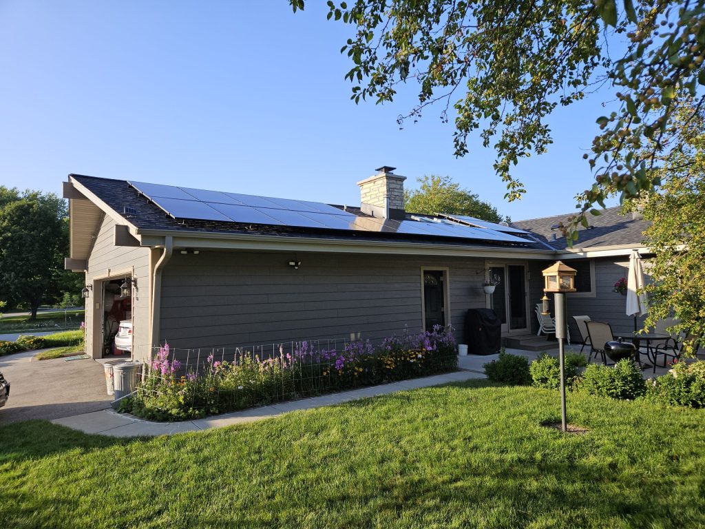 A Madison home with rooftop solar panels. Photo courtesy of Arch Solar