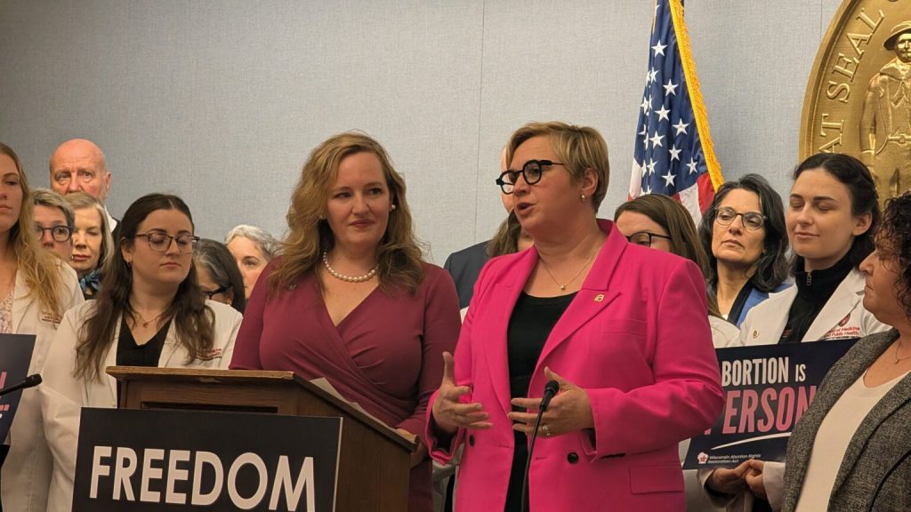 Planned Parenthood Advocates of Wisconsin President and CEO Tanya Atkinson stood alongside Wisconsin Democrats to introduce the bill in May, saying it was the “next step in protecting and securing full reproductive freedom for people in Wisconsin.” (Photo by Baylor Spears/Wisconsin Examiner)