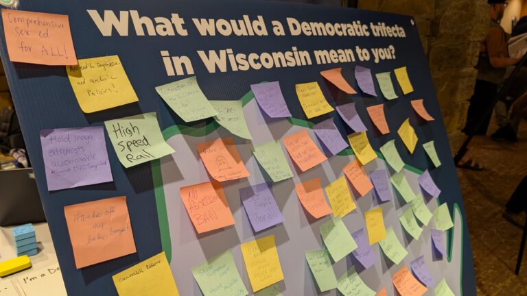 The Democratic Party of Wisconsin considered what a trifecta in state government would look like during the convention. (Photo by Baylor Spears/Wisconsin Examiner)