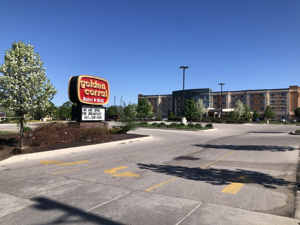 Site of proposed 7 Brew Coffee, 350 W. Layton Ave. Photo taken May 16, 2022 by Jeramey Jannene.