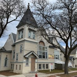 Photo taken Dec. 9, 2023 by Jeramey Jannene. All Rights Reserved. — 2644 S. Pine Ave., Former Deutsche Evangelische Christus Gemeinde