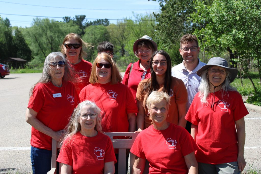 Waushara Gardeners club dedicated two benches in the city of Wautoma, Wis. Photo courtesy Waushara Gardeners club