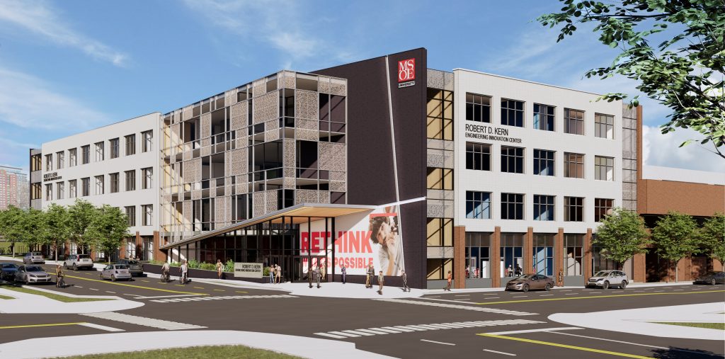 Exterior View. Rendering courtesy of MSOE.