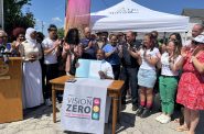 Mayor Cavalier Johnson signs Vision Zero action plan. Photo by Jeramey Jannene.