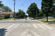 Raised crosswalk on W. Pierce Street. Photo by Jeramey Jannene.