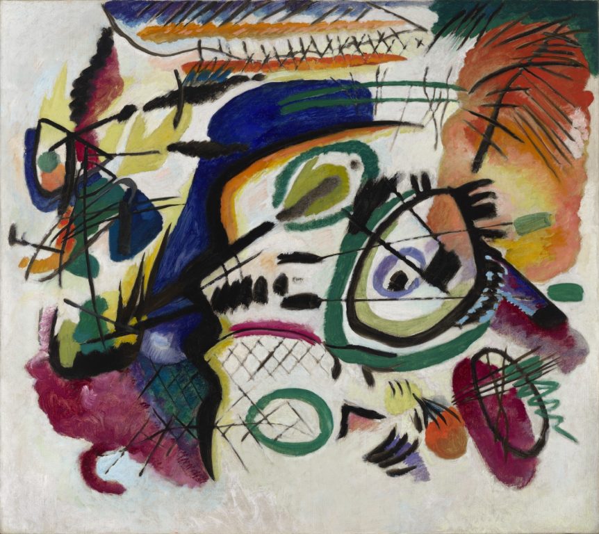 Wassily Kandinsky (French, b. Russia, 1866–1944), Fragment I for Composition VII (Center), 1913. Oil on canvas. 34 15/16 × 39 7/16 in. (88.74 × 100.17 cm). Milwaukee Art Museum, Gift of Mrs. Harry Lynde Bradley, M1958.12