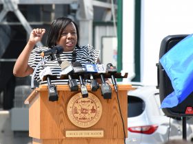 Jackie Q. Carter at 2023 AMEF groundbreaking. Photo by Jeramey Jannene.