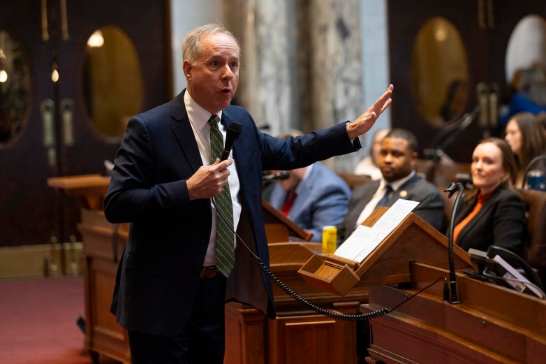 Wisconsin Assembly Speaker Robin Vos, R-Rochester, speaks to the Wisconsin Assembly during a floor session Jan. 14, 2025, at the State Capitol in Madison, Wis. (Joe Timmerman / Wisconsin Watch)
