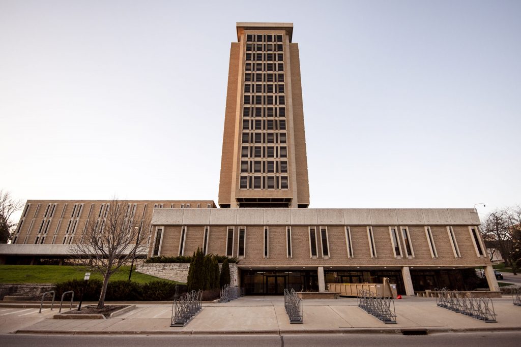 Van Hise Hall on the University of Wisconsin-Madison campus Friday, April 2, 2021, in Madison, Wis. Angela Major/WPR