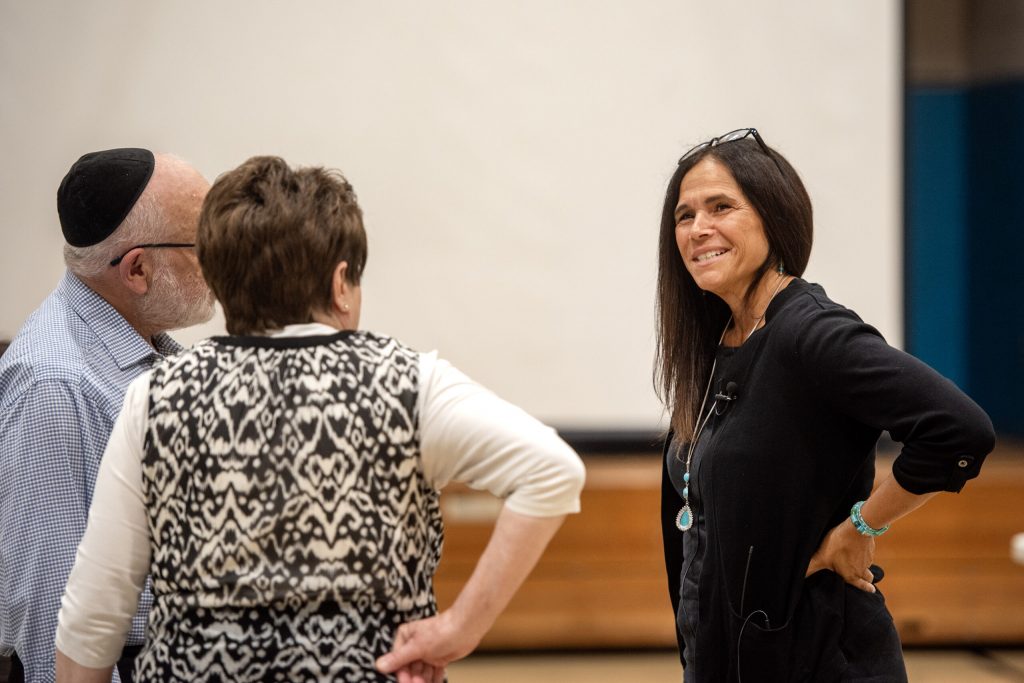 Milwaukee Public Schools Superintendent Brenda Cassellius speaks to people at a listening session Monday, July 28, 2025, at Congress School in Milwaukee, Wis. Angela Major/WPR