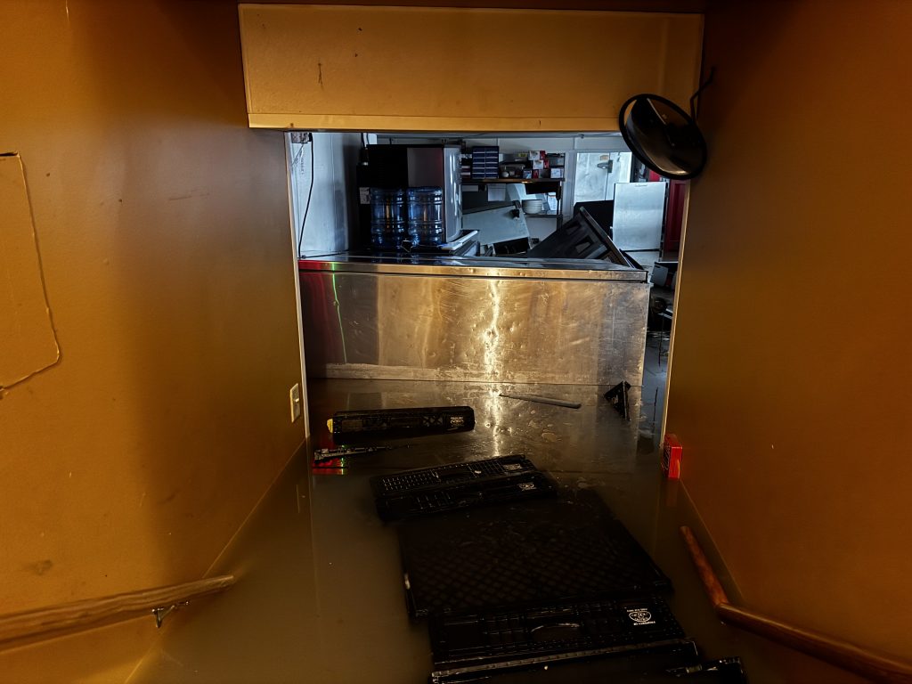 Flooded kitchen at Cafe Hollander in Wauwatosa. Photo courtesy of Lowlands Group.