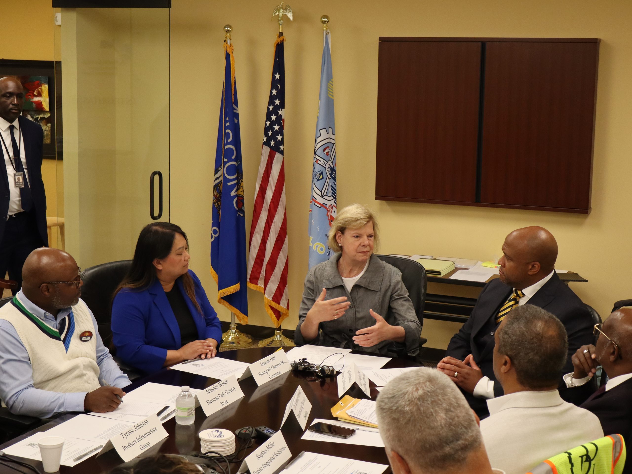 Baldwin Blasts Trump’s ‘Chaotic’ Tariffs in Milwaukee