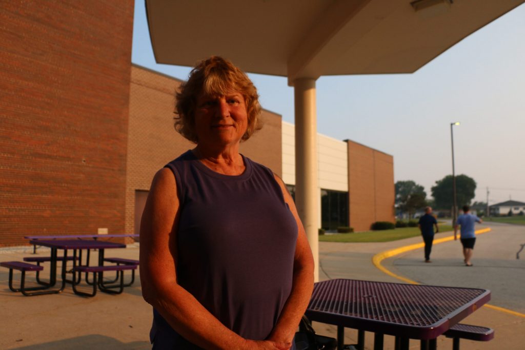 After a raucous town hall hosted by Republican U.S. Rep. Bryan Steil, Democratic Party of Wisconsin 1st Congressional District delegation Chair Susan Chandler criticized the congressman and said he didn’t give straight answers to constituents opposed to Steil’s votes in support of President Donald Trump. Rich Kremer/WPR