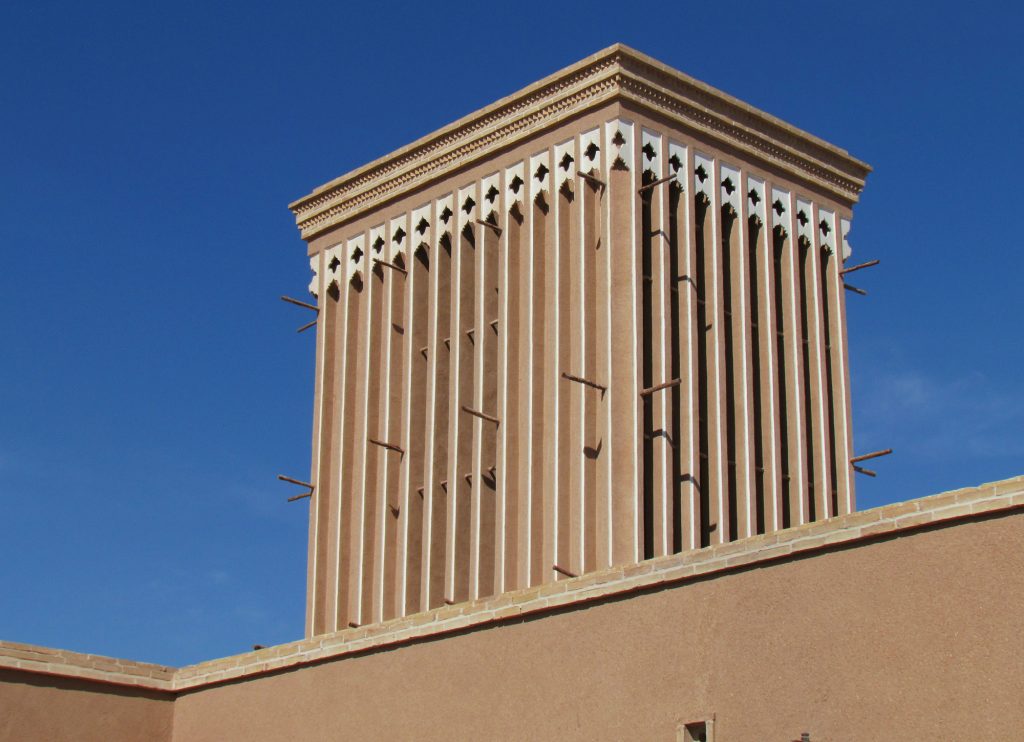 Iran - Yazd - Fahadan - Badgir (Windcatcher). Photo by Alireza Javaheri, CC BY 3.0 , via Wikimedia Commons