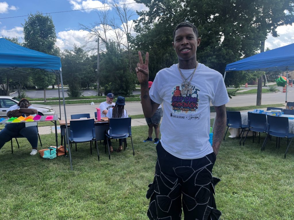 Quinton Shotwell, popularly known as SuperDope Q, hosted a back-to-school event in Milwaukee. Corrinne Hess/WPR