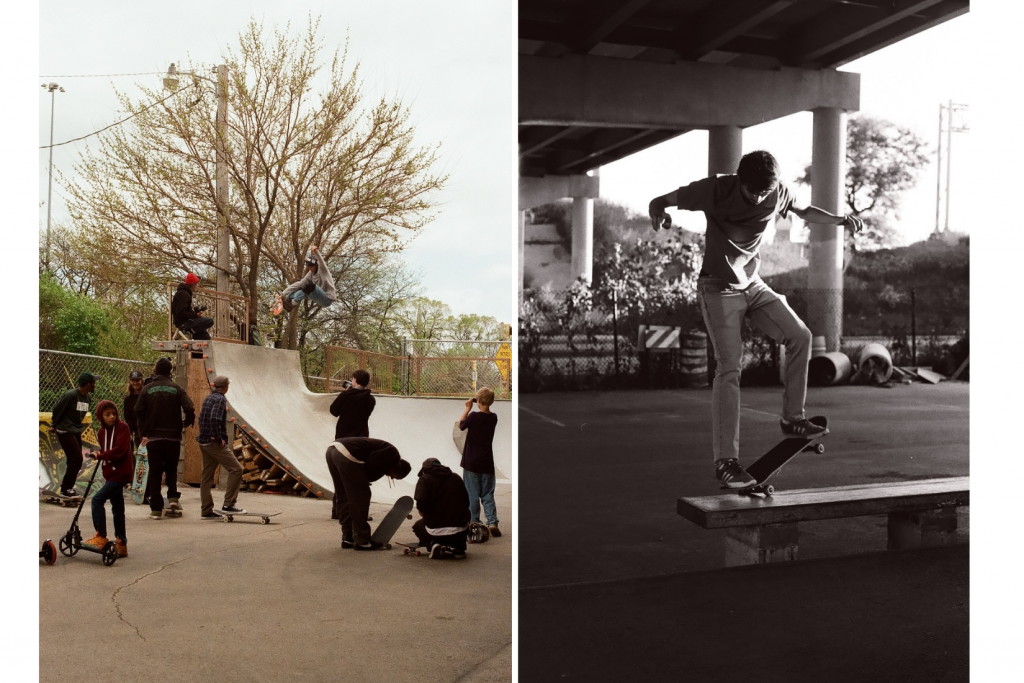 Skaters at the National DIY Skatepark in Milwaukee’s Walker’s Point neighborhood. Photo courtesy of Emmy Yates, Dylan Shanahan