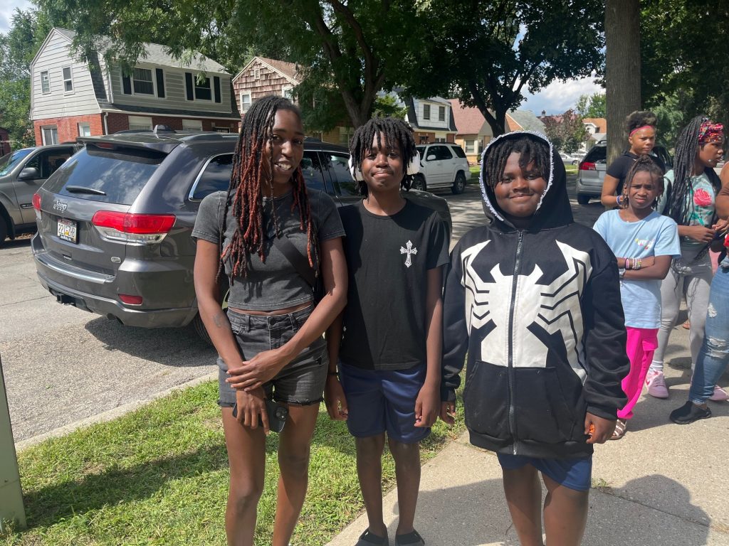 Angel Price and her sons, Kyrie, 9, and Jaeden, 13, attended the Safe & Sound event in Milwaukee. Corrinne Hess/WPR