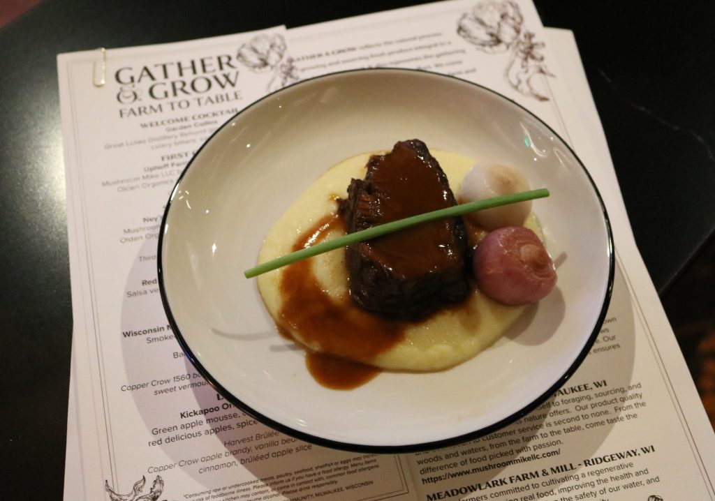 Gather & Grow red wine braised beef cheeks. Photo by Sophie Bolich.