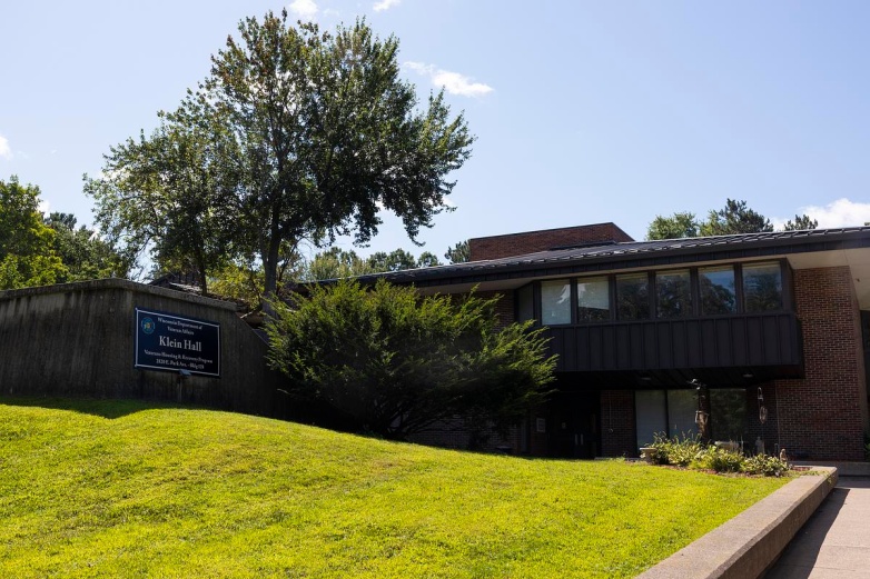 The sun shines on Klein Hall on Monday, Aug. 25, 2025, in Chippewa Falls, Wis. (Joe Timmerman / Wisconsin Watch)