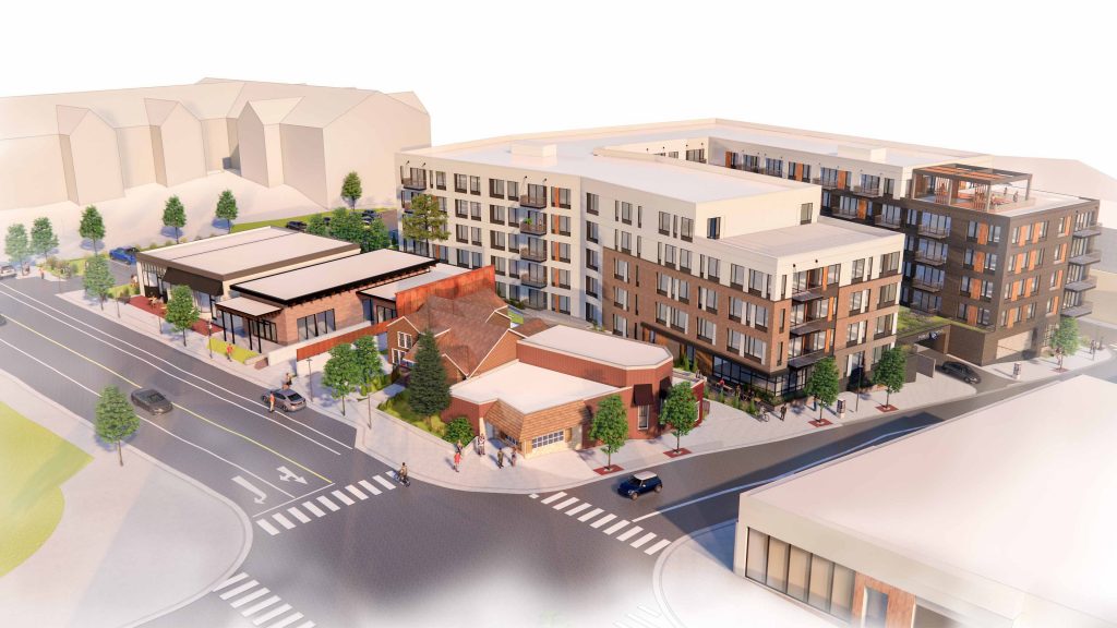 Harlow & Hem aerial. Rendering courtesy of Mandel Group.
