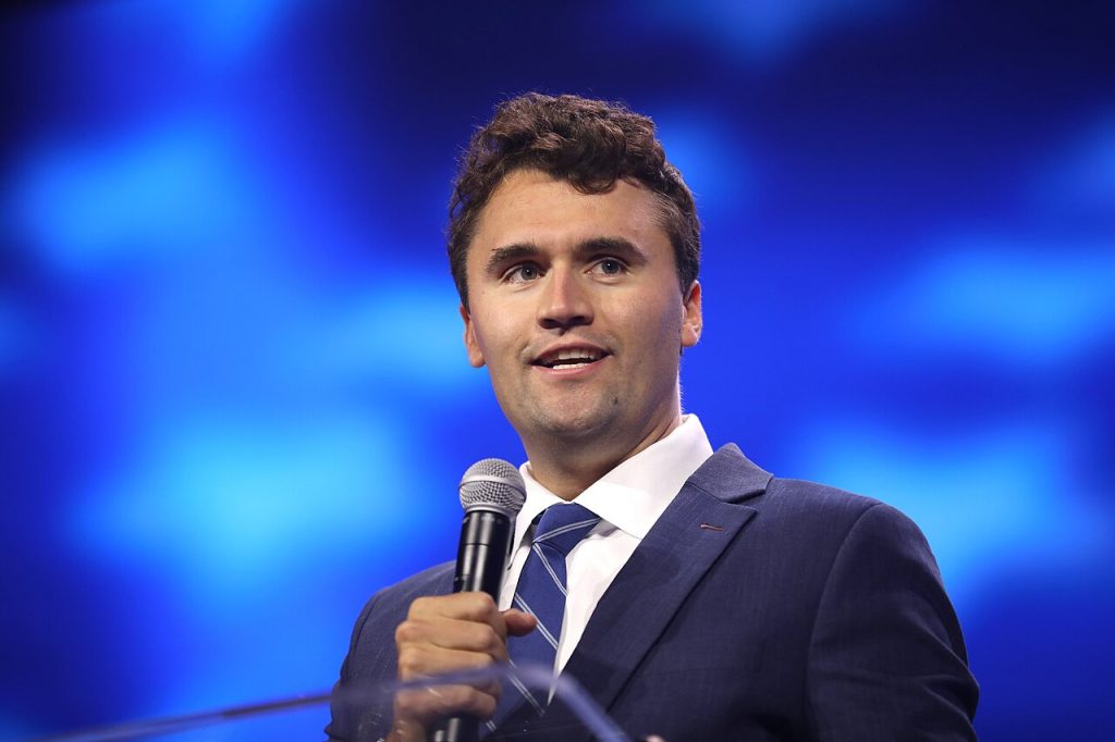 Charlie Kirk speaking with attendees at the 2023 Turning Point Action Conference at the Palm Beach County Convention Center in West Palm Beach, Florida. Photo by Gage Skidmore, CC BY-SA 2.0 , via Wikimedia Commons