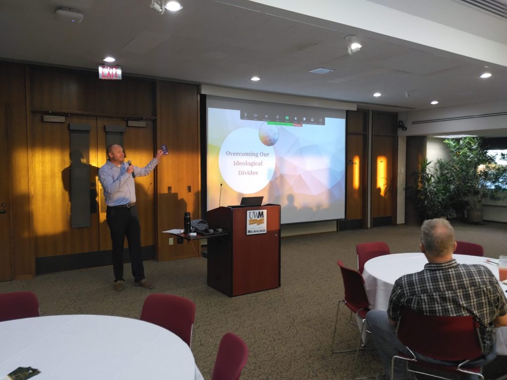 Michael Ford speaks at a de-escalation workshop at the University of Wisconsin-Milwaukee. Photo courtesy University of Wisconsin-Oshkosh