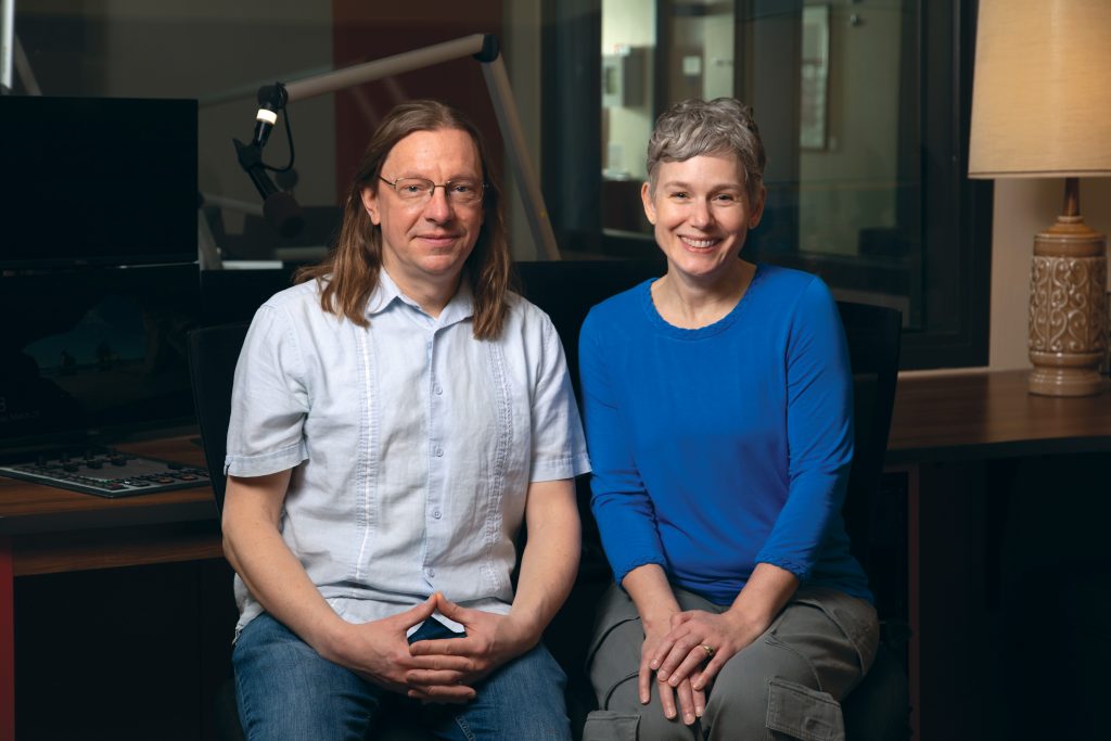 “Wisconsin Today” hosts Kate Archer Kent and Rob Ferrett. Photo credit: WPR/Tom Krueger Photography.