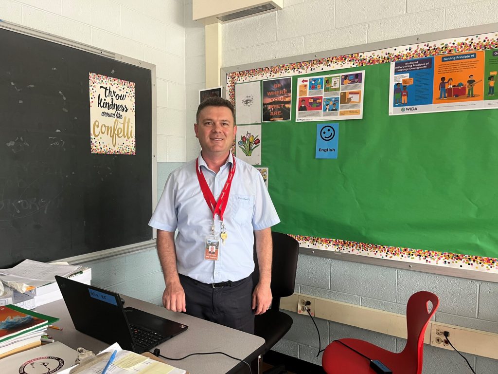 Ervis Veliu is one of more than 200 international teachers hired by Milwaukee Public Schools since 2022. Corri Hess/WPR