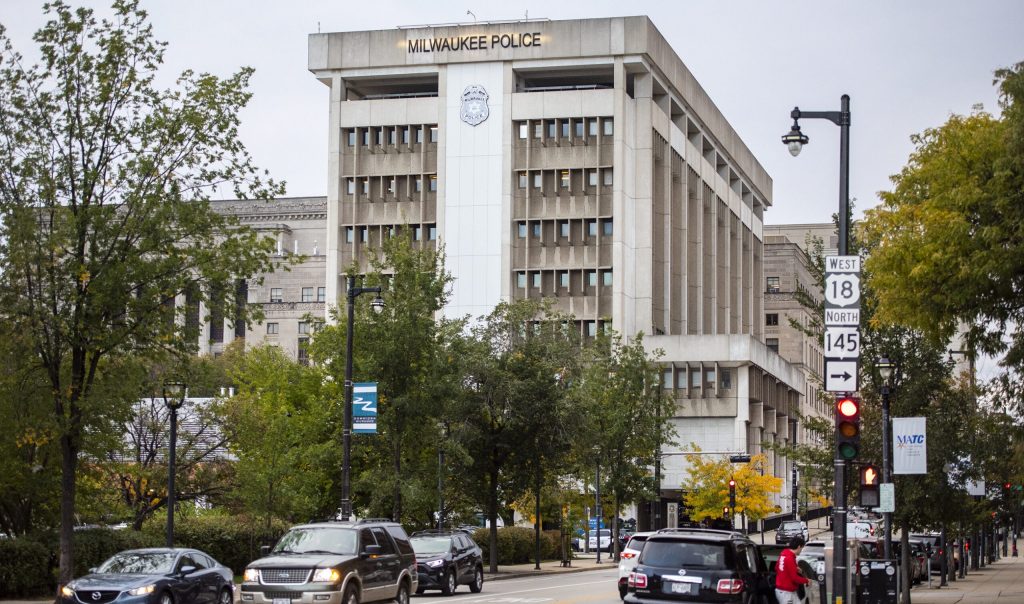 The Milwaukee Police Administration Building on Thursday, Oct. 13, 2022, in Milwaukee, Wis. Angela Major/WPR