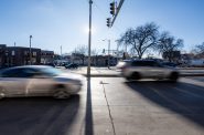 Vehicles drive through an intersection Thursday, Feb. 1, 2024, in Milwaukee, Wis. Angela Major/WPR