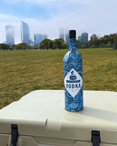 Standard Issue Vodka Paper Bottle. Photo courtesy of Central Standard Craft Distillery.