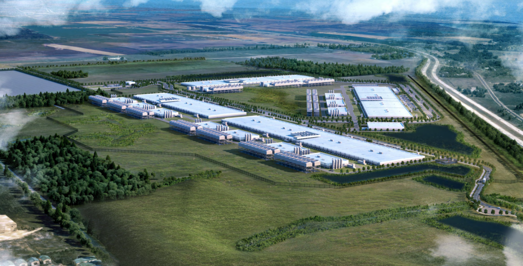 This is an aerial rendering of what the planned data center campus in Port Washington could look like. Photo courtesy of the city of Port Washington