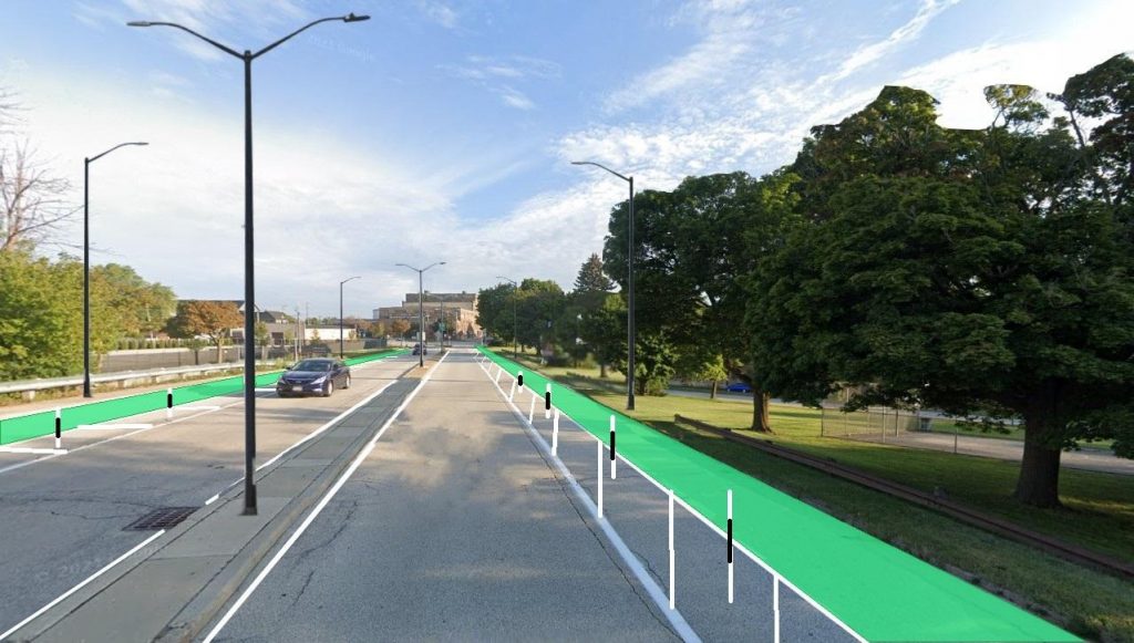 Figure 2: Rendering of the expanded Bay View Dog Park, the road loop to Bay Street south removed.