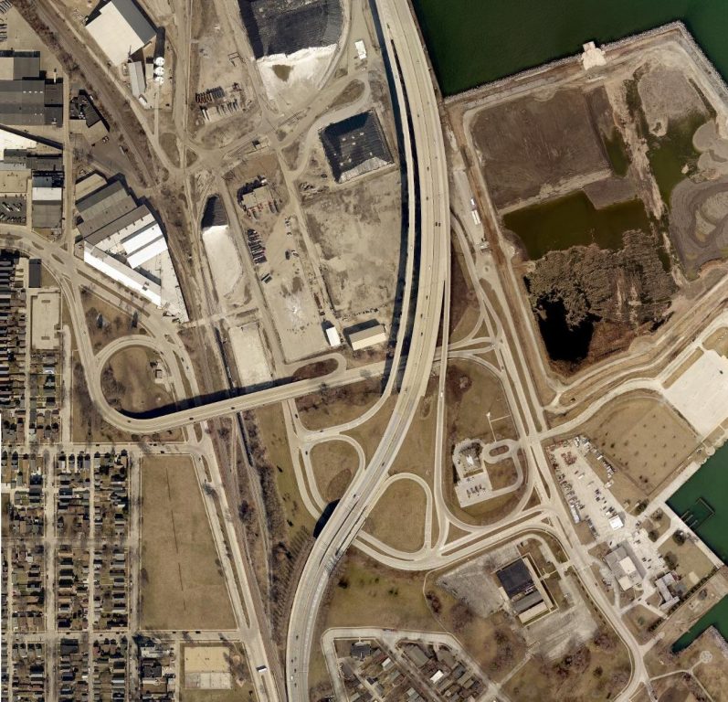 Figure 1: The existing Port of Milwaukee interchange in its current form.