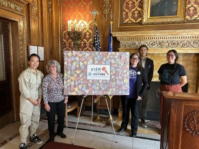 New Wisconsin State Capitol Origami Fish Art Installation Captures the Movement to Shut Down Line 5