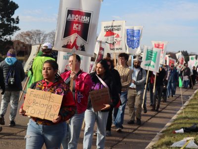 Demonstrators Protest at New ICE Detention Center in Milwaukee