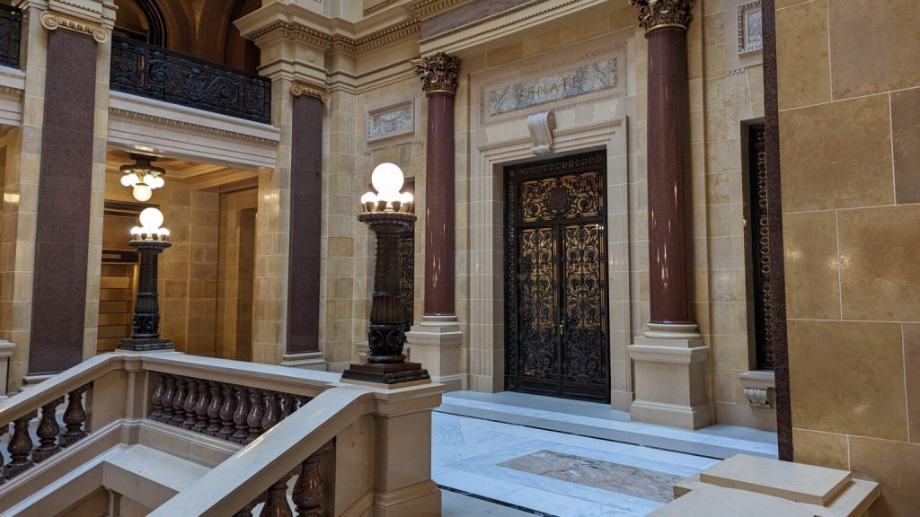Senate Chambers in the Wisconsin State Capitol. (Baylor Spears | Wisconsin Examiner)