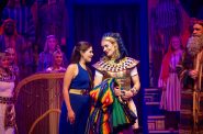 Laura Paruzynski as the Narrator and Mason Hanizeski as Joseph in Skylight Music Theatre’s production of Joseph and the Amazing Technicolor® Dreamcoat, running November 14 through December 28, 2025.