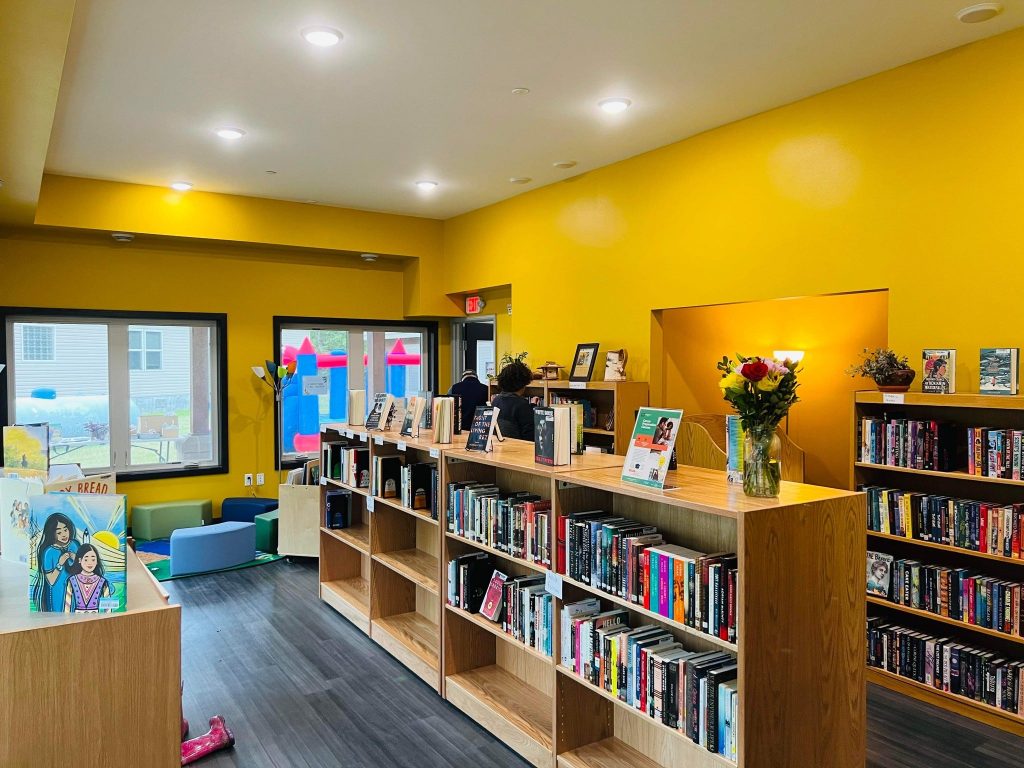 Shelves lined with books at the Bad River Public Tribal Library in Odanah. The library was temporarily closed in spring 2025 after the Trump administration canceled grant funding for libraries and museums. Photo courtesy of Bad River Public Tribal Library