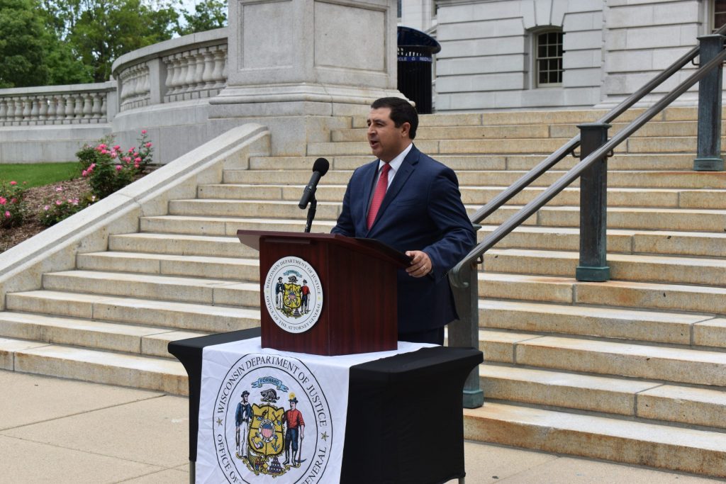 Wisconsin Attorney General announces felony charges connected to a 2020 scheme to submit a slate of false electors on June 4, 2024. Robert D’Andrea/WPR