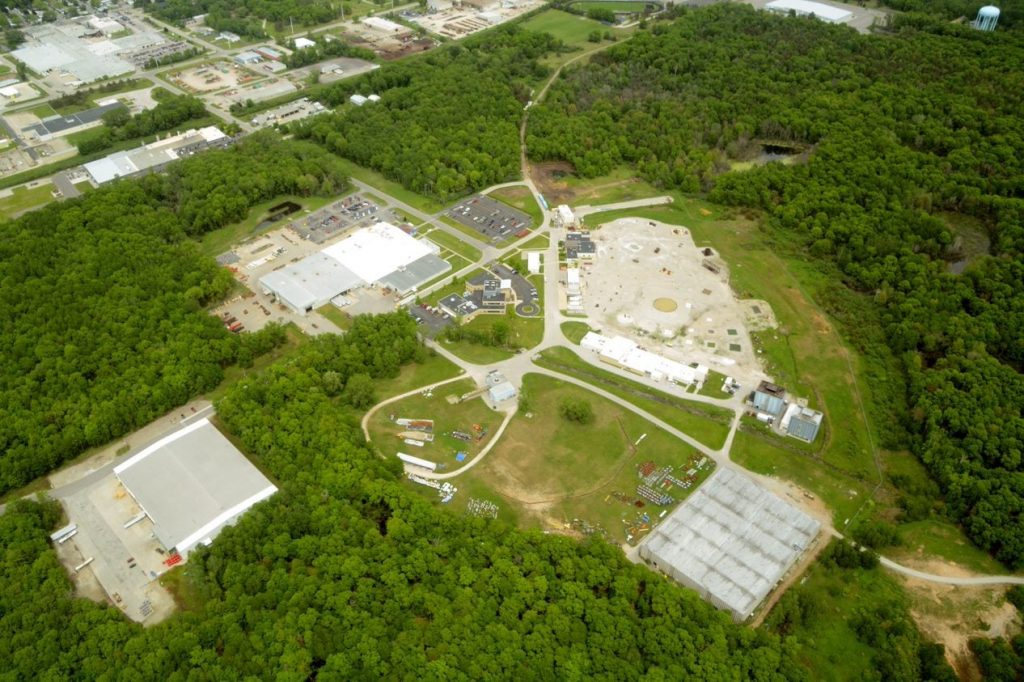 An aerial view of Tyco’s Fire Training Center in Marinette. The DNR has said it has data showing that wastewater containing PFAS came from the training center. The chemicals are known to build up in biosolids generated by treatment plants, which were then spread on farm fields. Photo courtesy of Johnson Controls International