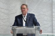 Marty Brooks at the 2024 opening of the Baird Center. Photo by Jeramey Jannene.